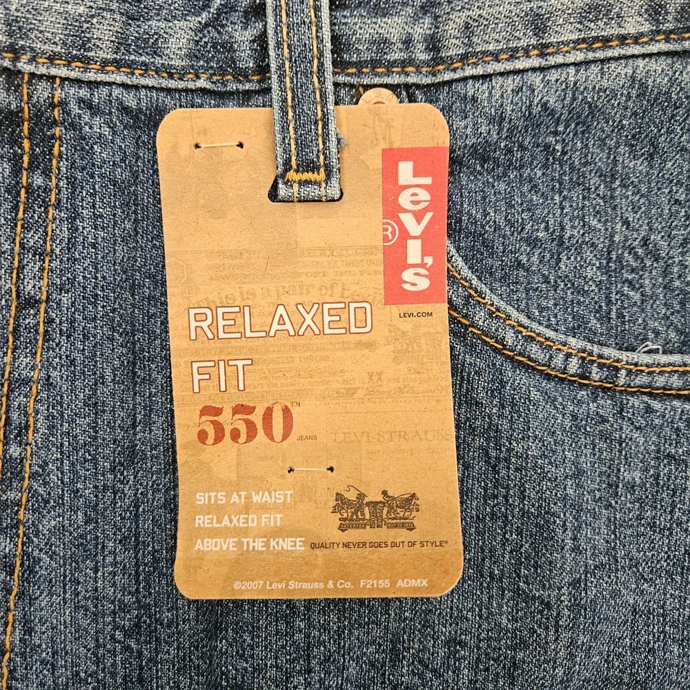 Levi's 550 Denim Shorts Mens 36 Blue Relaxed Fit Dadcore Jorts 90s Streetwear